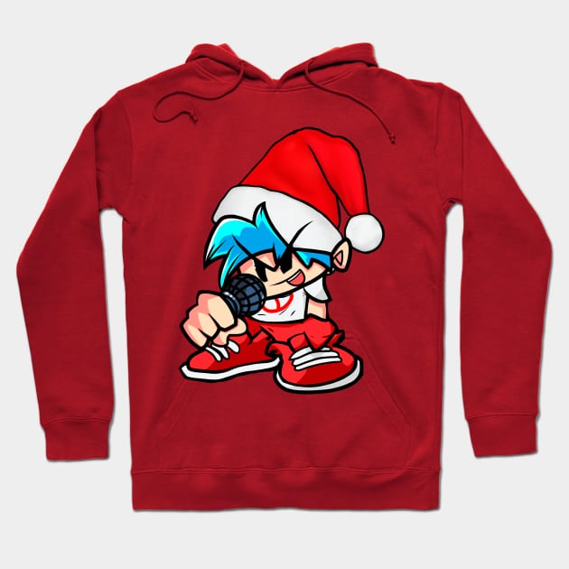 Xmas BoyFriend Santa's helper FNF Hoodie by Abrek Art